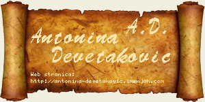 Antonina Devetaković vizit kartica